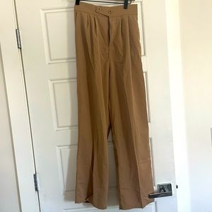 Wide Leg, High Waisted Pleated Trousers